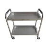 2 Tier Dinging Cart Serving Trolley Food  Stainless Steel Service Cart With Wheels