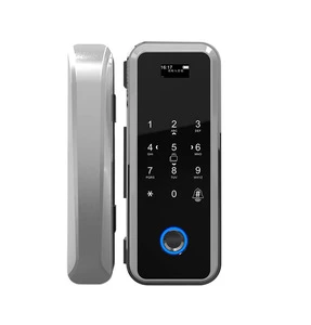 2018 Remote+fingerprint+password+card unlock remote glass door lock, smart glass door lock, glass door lock