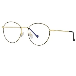2019 fashionable round vintage blue light blocking glasses frames eyewear for women and men