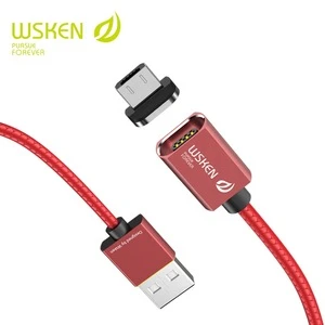 2019 New WSKEN X1 Magnetic Charging Cable ,1M 2M Aluminum Alloy LED Light Fireproof Charging Data Cable For Apple Micro Type-C