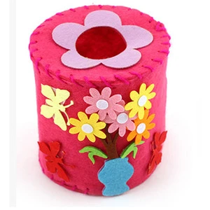 2019 wholesale hot sale DIY felt  tissue box felt colorful tissue box cover
