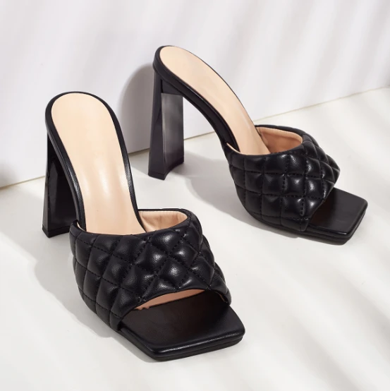 2020 beatiful Ladies Block Heels Women Square Toe sexy high heel sandal