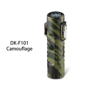 2020 New Arrivals Outdoor Survival Tool Waterproof USB Lighter Multi Function Tactical Led Flashlight Compass Lighter