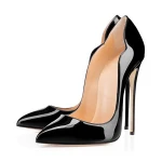 2020 patent leather black high heel shoes women ladies pumps non marking elegant comfort shoes ankle shoes classic