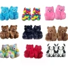 2021 wholesale women lovely plush slipper animals bedroom teddy bear slippers