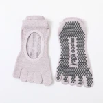 2024 Manufacturer High Quality Premium Wholesale Non-Slip Long Women Knitting Custom Logo Toeless Yoga Pilates Socks with Grips