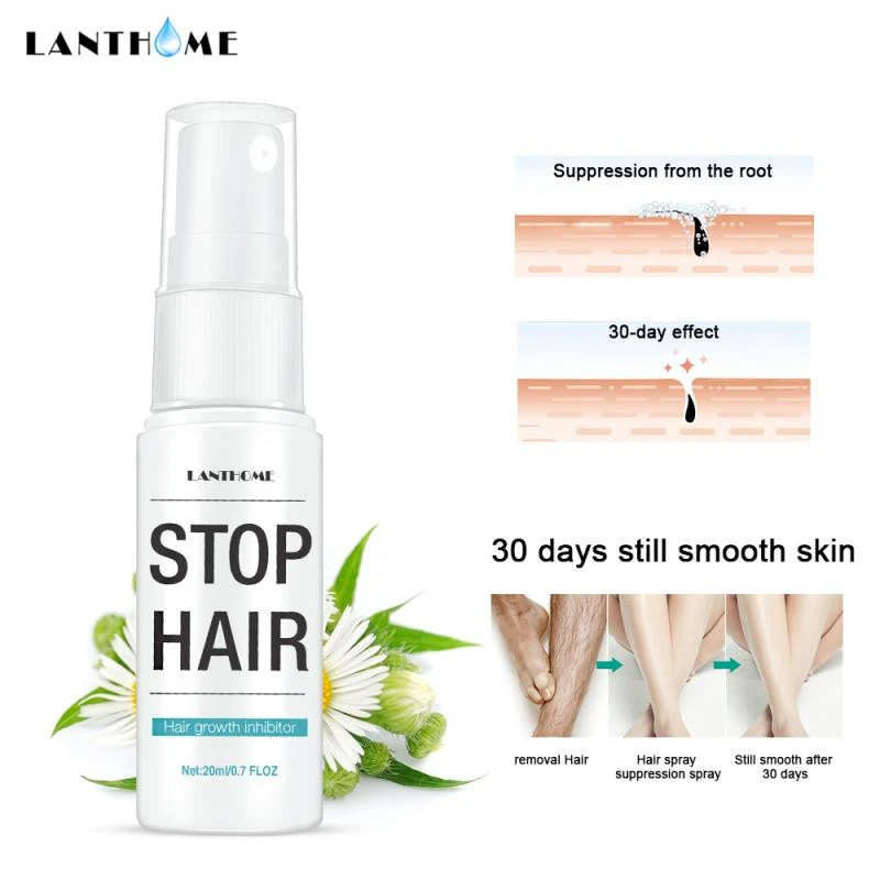 20ML Powerful Permanent Painless Hair Removal Spray Stop Hair Growth Inhibitor Shrink Pores Skin Smooth Repair Serum