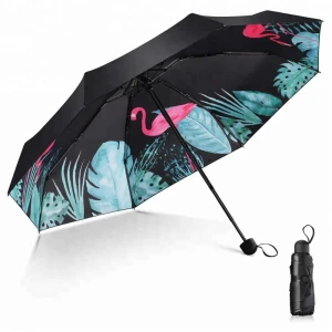 21inch 5 folding umbrella and 2 layer folding umbrella with inner printing umbrellas
