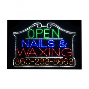 24X35 Inches Bright LED Open Closed Sign,  Electronic LED Advertising Lighting Board for Nails and Waxing Shop
