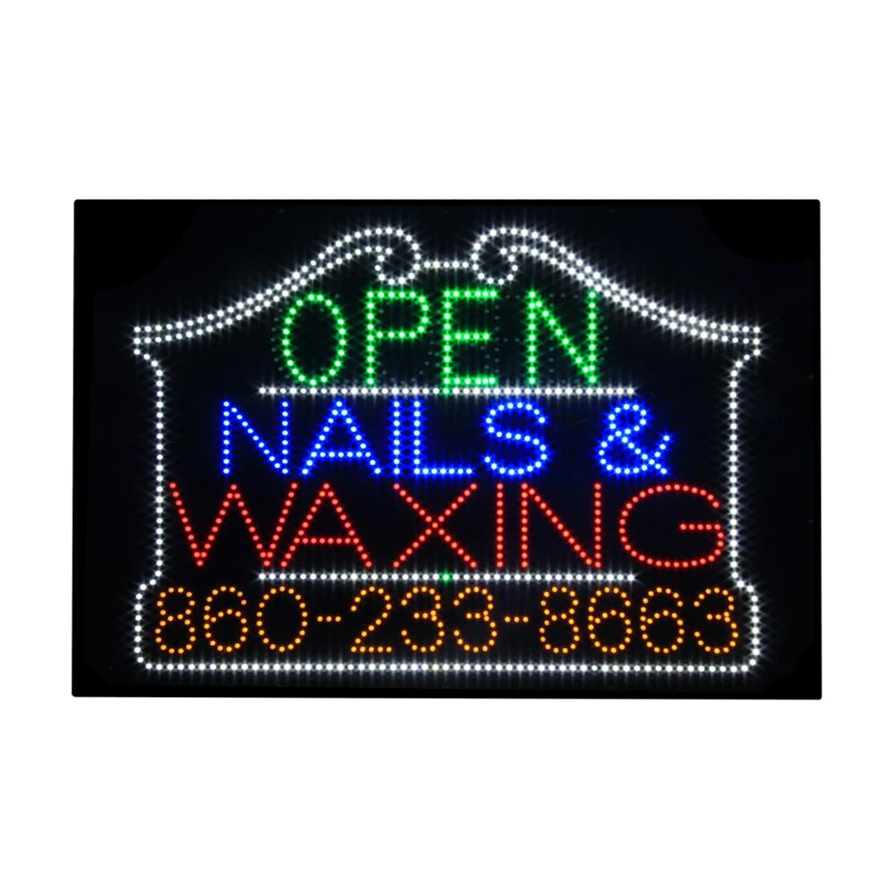 24X35 Inches Bright LED Open Closed Sign,  Electronic LED Advertising Lighting Board for Nails and Waxing Shop