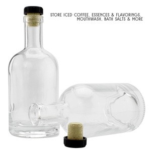 250ml 375ml 500ml 750ml 1000ml  Vodka Spirit Glass Bottle for Liquor with cork