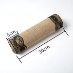 280x30cm Natural Vintage Burlap Lace Jute Hessian Table Runner For Wedding Decor