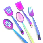 304 Stainless Steel Cookware Set Western Kitchen Turner Spatula Skimer Lader Meat Fork  Soup Spoon 5pcs Cooking Tool Set