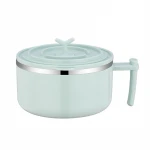 304 stainless steel instant noodles cup with cover soup noodles bowl cup student lunch box canteen bowl fast food instant noodle