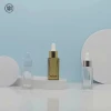 30ml transparent square press pump essence oil bottle