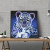 30x30cm Hotel Decor Luminous  Handmade Full Diamond Dot Painting Tiger