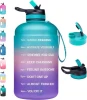 3.78L Large Gallon Water Bottle with Time Marker , Straw,  Motivational Outdoor Sports Water Bottle