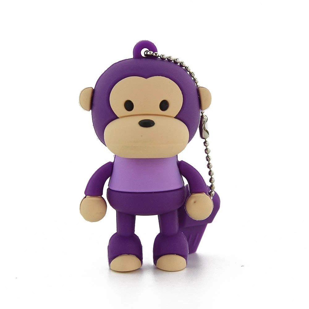 3D customized PVC and rubber 8gb usb flash drive bulk cute monkey stick