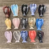 3inch Pocket Stone Healing Craft Angel Statue Carved Natural Stone Crystal Guardian Angel Figurine