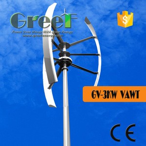 3KW vertical axis wind turbine, spiral windmill alternator 3kw, 230v wind turbine generator