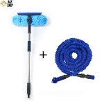 4-in-1 Flow-Thru Telescoping Pole Cylinder Brush & Squeegee (4-in-1 Clean & Wipe Combi)