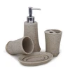 4 Sets Sandstone resin bathroom set Toothbrush Holder, Mouth Cup, soap Dish Lotion Bottle