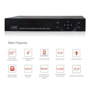 4CH 1080P Onvif Security CCTV Sureillance H.264 AHD DVR 8CH AHD DVR 1080p