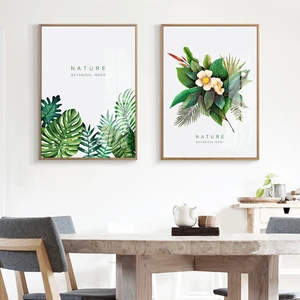 5 Pieces Cheap cost green plants flowers leaves prints painting popular for home wall decoration
