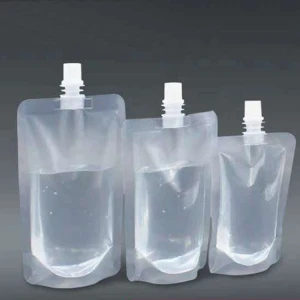 50 ml - 2100 ml fully transparent plastic drinking water juice spout pouch bag