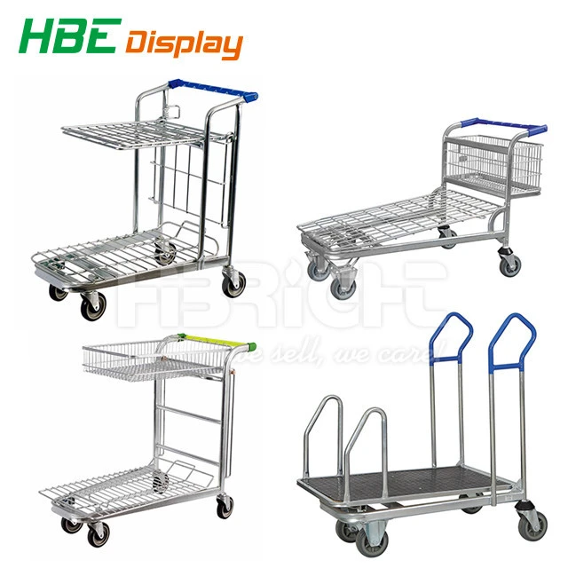 500kg heavy duty industrial warehouse logistics picking hand push cart steel platform trolley