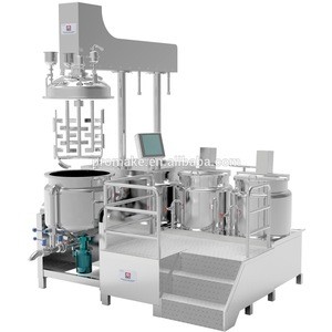 500L PLC controling vacuum emulsifying mixer machine