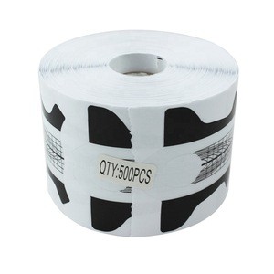 500Pcs/Roll Black-white Pure Aluminum Foil Gel Plastic Private Nail Paper Form