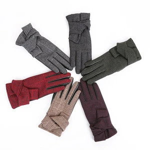 60% leather 20% polyester 20% wool leather ladies fashion gloves, opera leather hand gloves