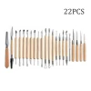 61pcs Double Sided Pottery Clay Sculpting Tool Set with Wooden Handle for Modeling Clay