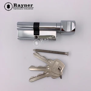 70mm Euro Profile Key Lock Cylinder Door Cylinder Lock with Knob in polished
