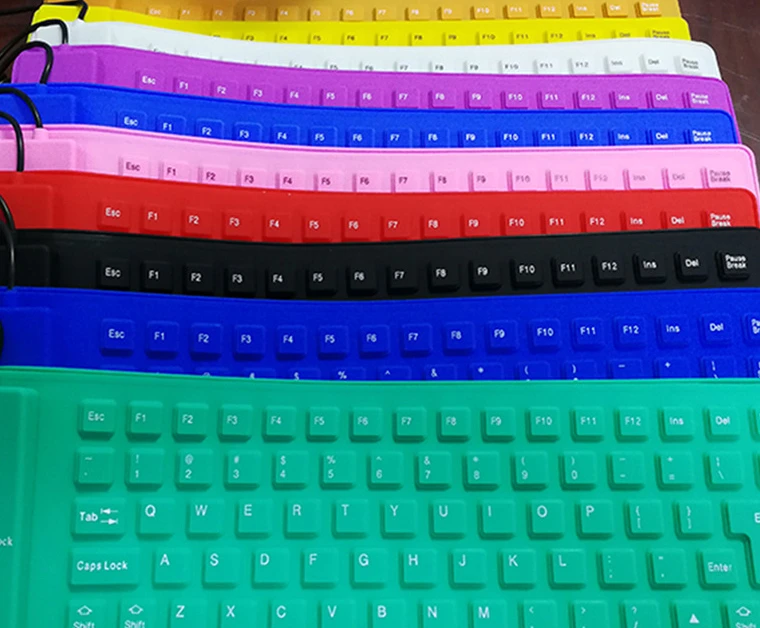 85 keys multi color usb 2.0 waterproof dustproof flexible silicone wired keyboard