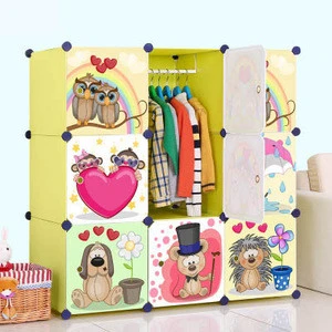 9 cubes cheap plastic fancy baby furniture with cartoon doors