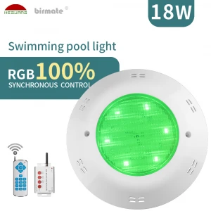 AC12V 18x1W RGB 100% synchronous control LED Ring Wall Mounted Swimming Pool Lights for fiberglass pool