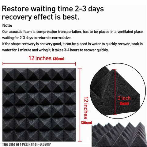 Buy Acoustic Foam Panels 50 * 50 * 5 Sound Absorbing Dampening Wall ...