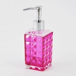 Acrylic Diamond Pattern Pink Bathroom Accessory set