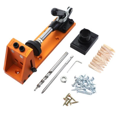 Adjustable Pocket Hole Jig for 9.5mm Wood Joinery Aluminum Alloy Drill Guide Woodworking Tools