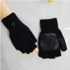 Adult Half Finger flip Silicone Half Finger wool knitted gloves