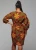Import African Ankara wax print with Long Sleeve Wrap Around Dress from China