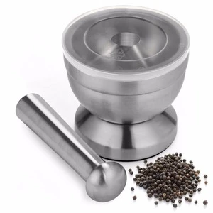 Amazon Hot Sale Brushed Stainless Steel Mortar and Pestle / Spice Grinder / Molcajete