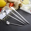Amazon hot sellgold plated korean Titanium spoon and  fork stainless steel flatware