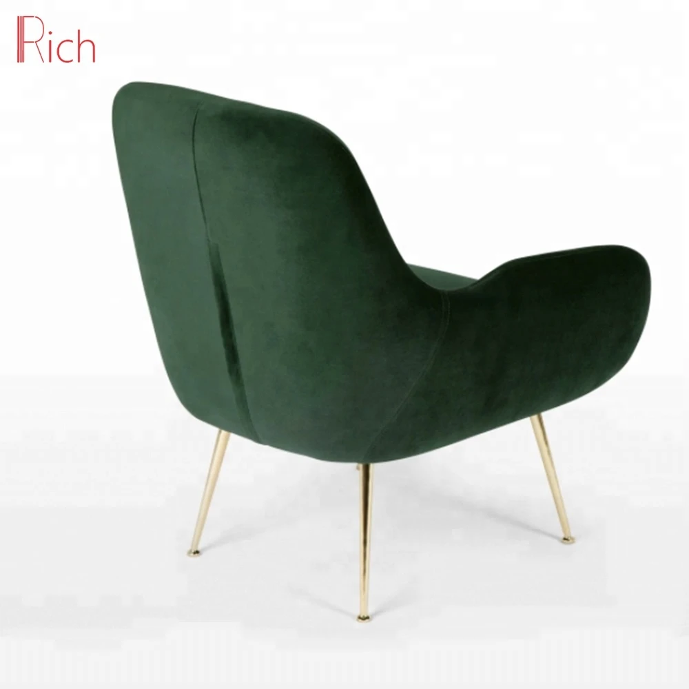 American Living Room Modern Arm Chair With Green Velvet Upholstery