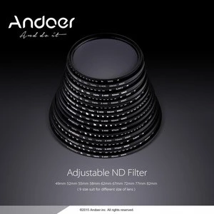 Andoer 67mm ND Fader Neutral Density Adjustable ND2 to ND400 Variable Filter for Canon Nikon DSLR Camera D1924