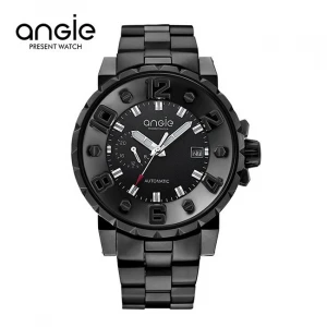 Angie watch men&#x27;s steel belt waterproof large dial multi-function japanese  imported movement automatic hollow mechanical watch