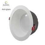 anti-glare round aluminum COB led down light recessed led downlight