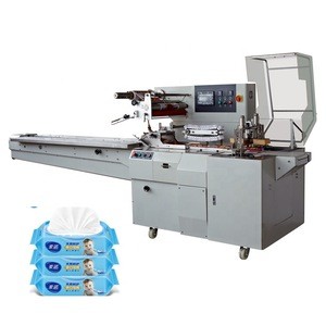 Automatic disposable small toilet and kitchen wet hand towel paper  horizontal wrapper packing machine